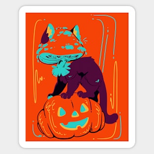 pumpkin kittie Sticker